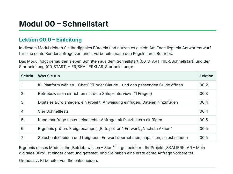 Kurze Anleitungen als PDF
