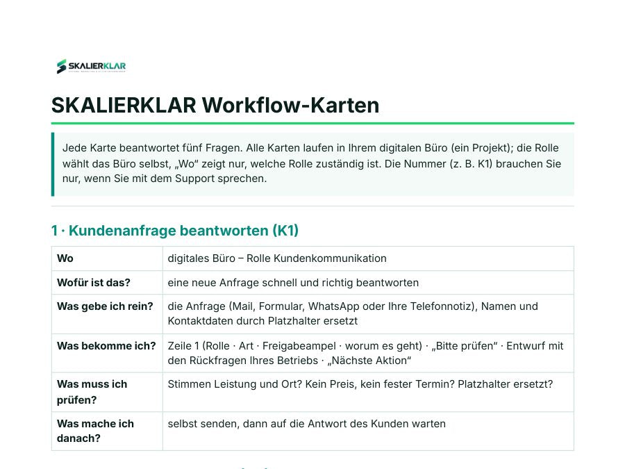 Workflow-Karten
